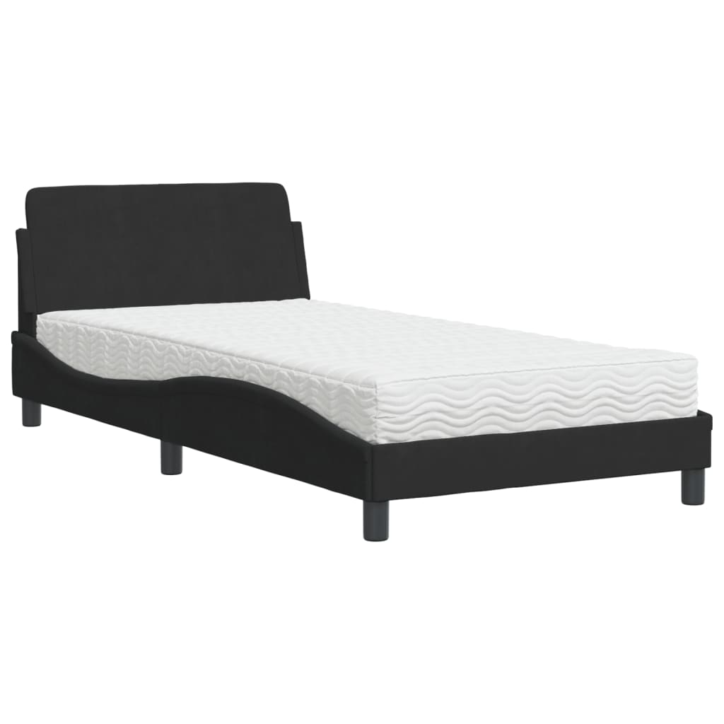 Bett mit Matratze "Dover" Hellgrau 80x200 cm Samt