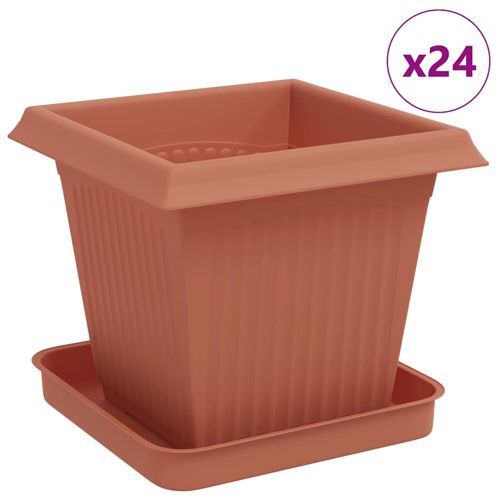Blumentöpfe 6 pcs Ziegelrot 20 x 20 x 16 cm Kunststoff
