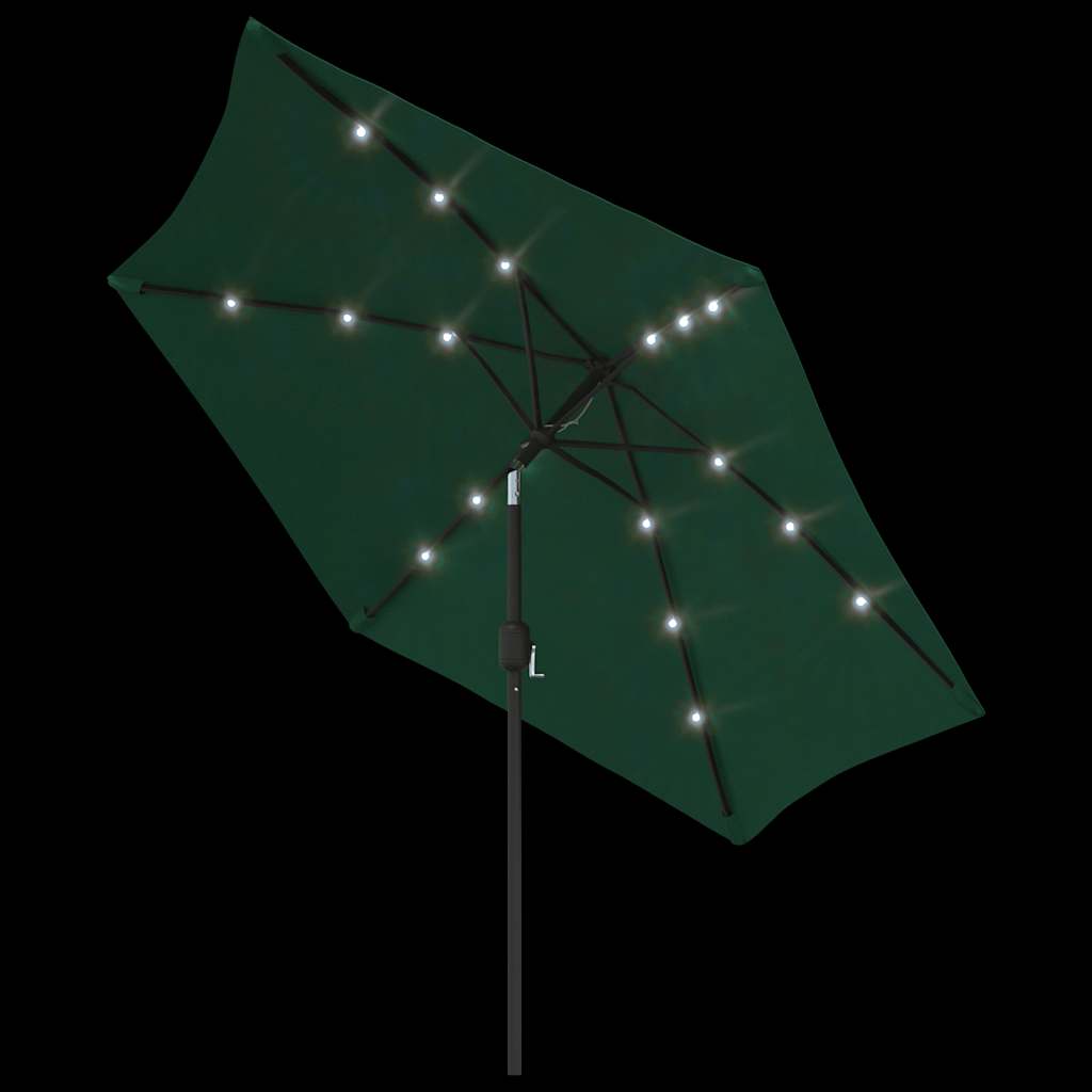 Sonnenschirm mit LED-Beleuchtung Stahl-Mast 300 cm Bordeauxrot