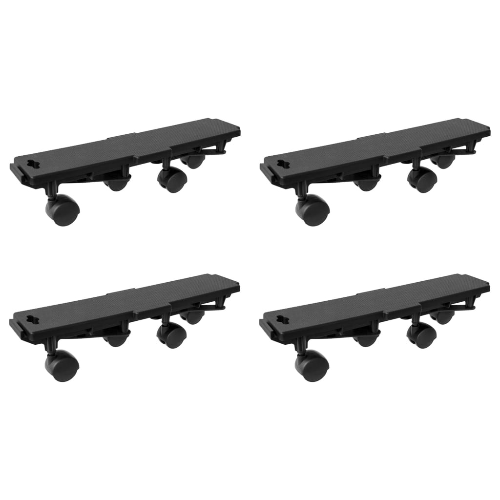 Transportroller mit 4 Rollen 2 Stk. Schwarz Polypropylen 170 kg