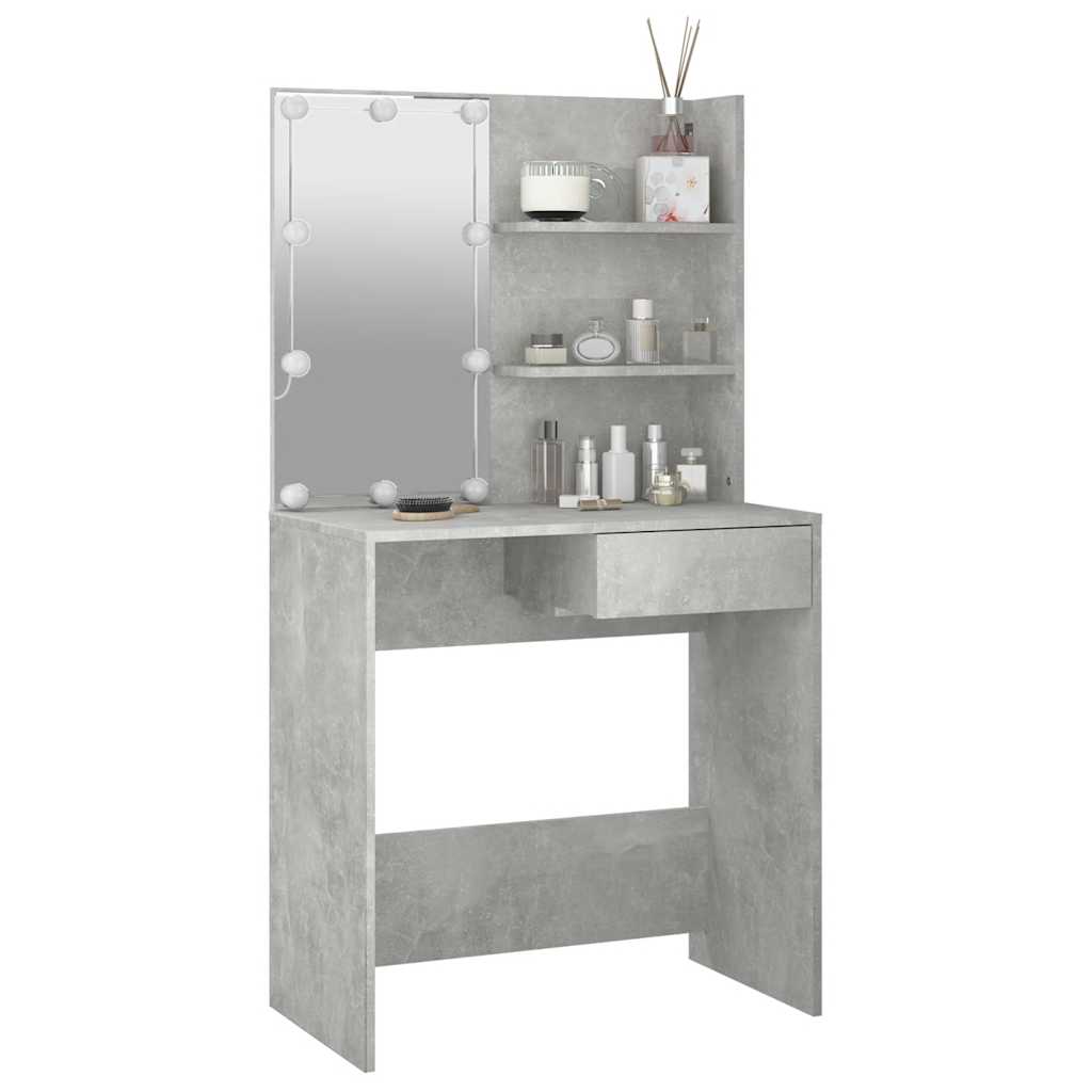 Schminktisch mit LED Weiß 74,5x40x141 cm