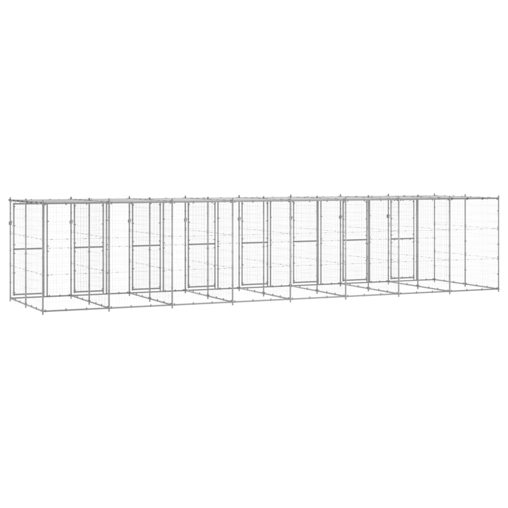 Outdoor-Hundezwinger Stahl mit Überdachung 110x220x180 cm