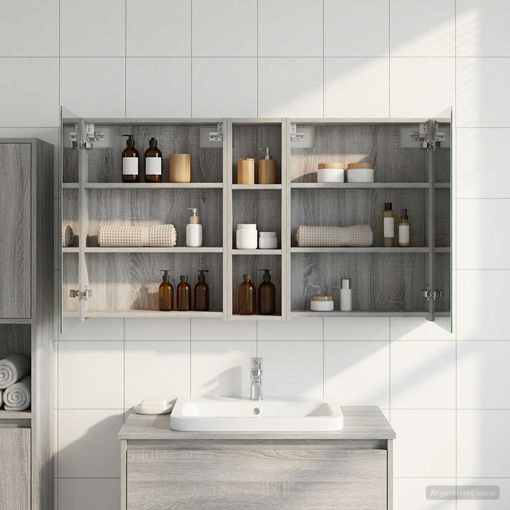 Badezimmerschrank-Set 3 pcs 80 x 10,5 x 50 cm Holzwerkstoff