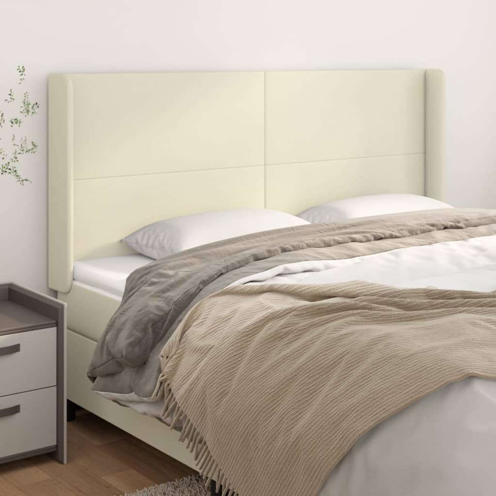 Kopfteil mit Ohren Creme 83x16x78/88 cm Kunstleder
