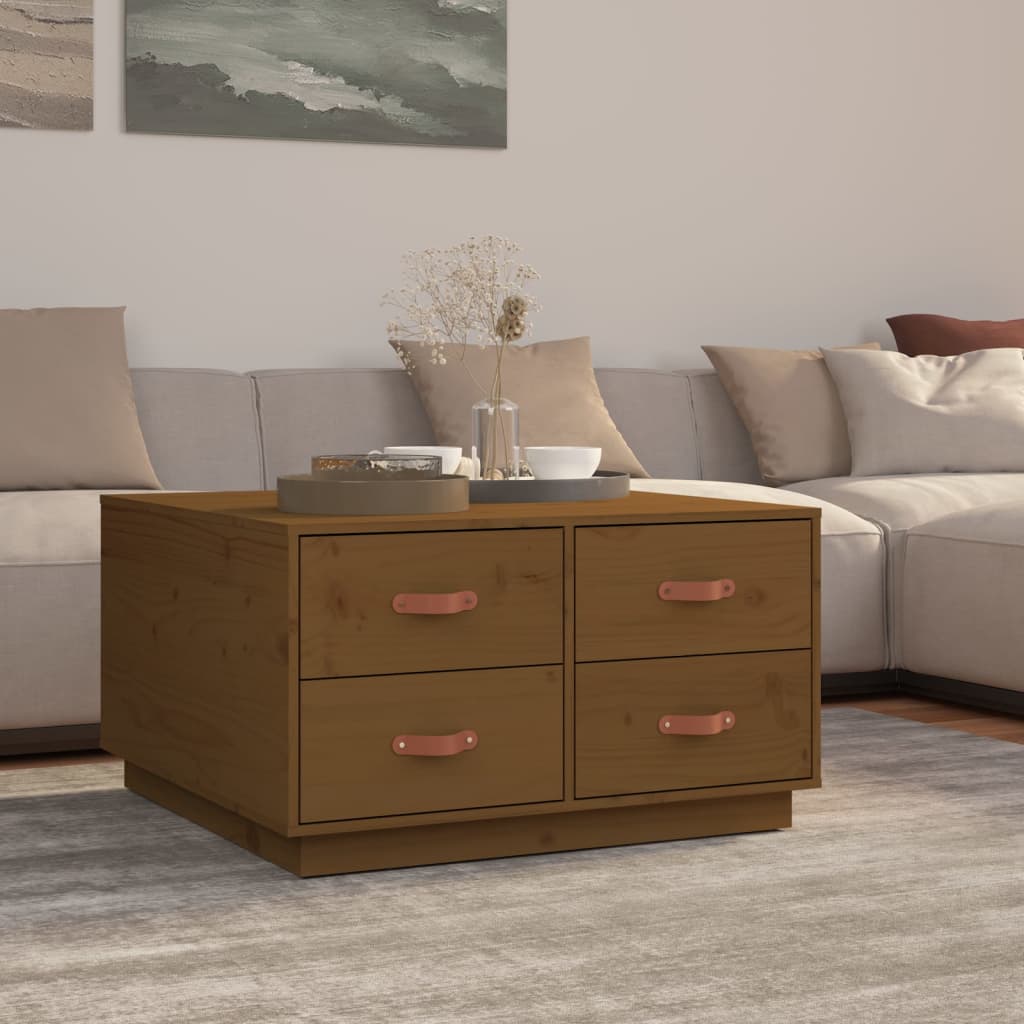 Couchtisch 80x80x45 cm Massivholz Kiefer