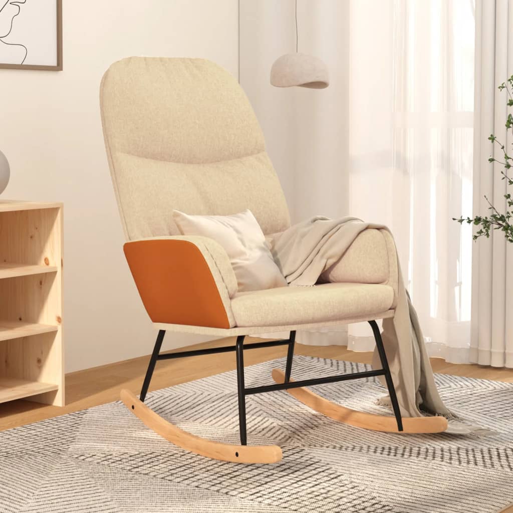 Schaukelsessel mit Hocker Dunkelgrau Stoff