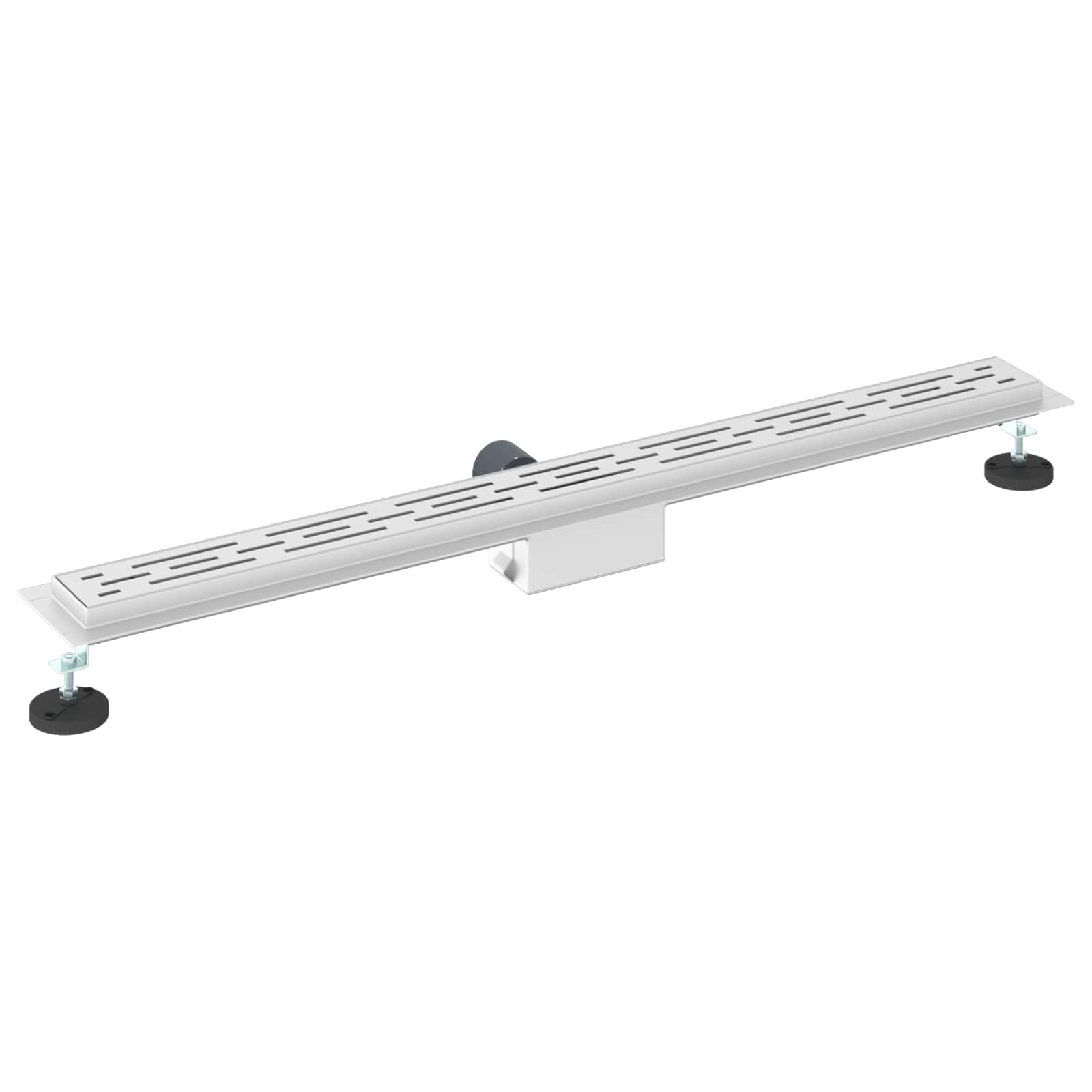 Duschabfluss mit Glasabdeckung Schwarz 50 cm Edelstahl 304