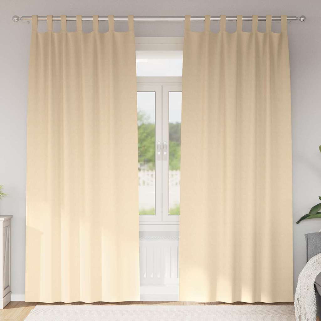 Verdunkelungs-Vorhänge mit Ringen 2 pcs Beige 140 x 140 cm