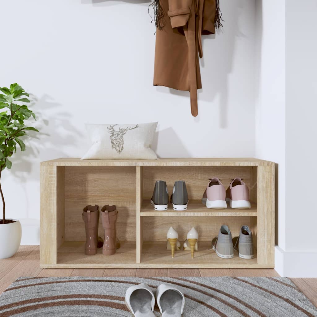Schuhregal Weiß 100x35x45 cm Holzwerkstoff