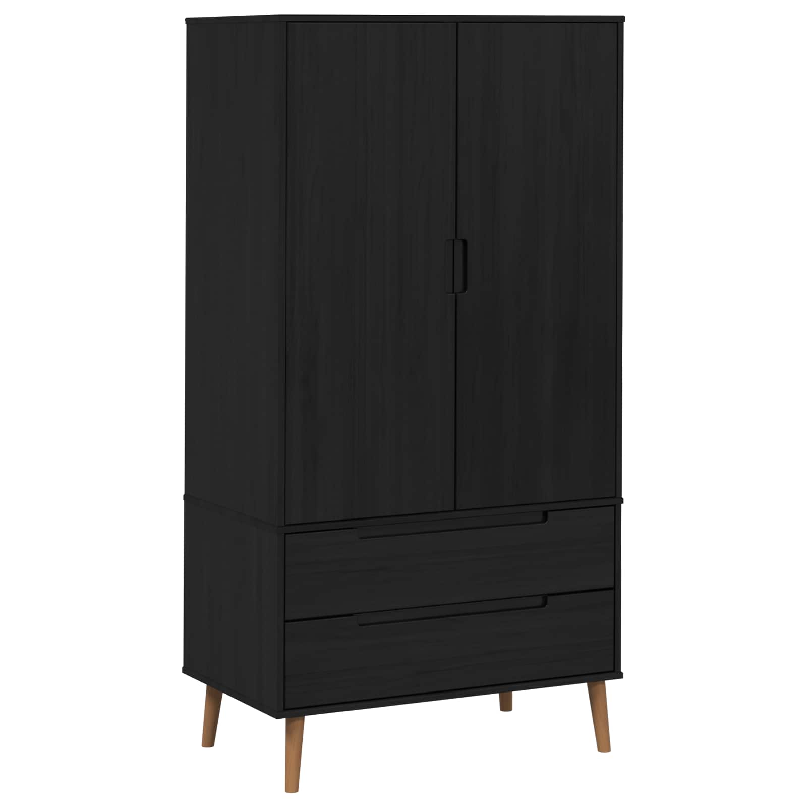 Kleiderschrank MOLDE Braun 90x55x175 cm Massivholz Kiefer