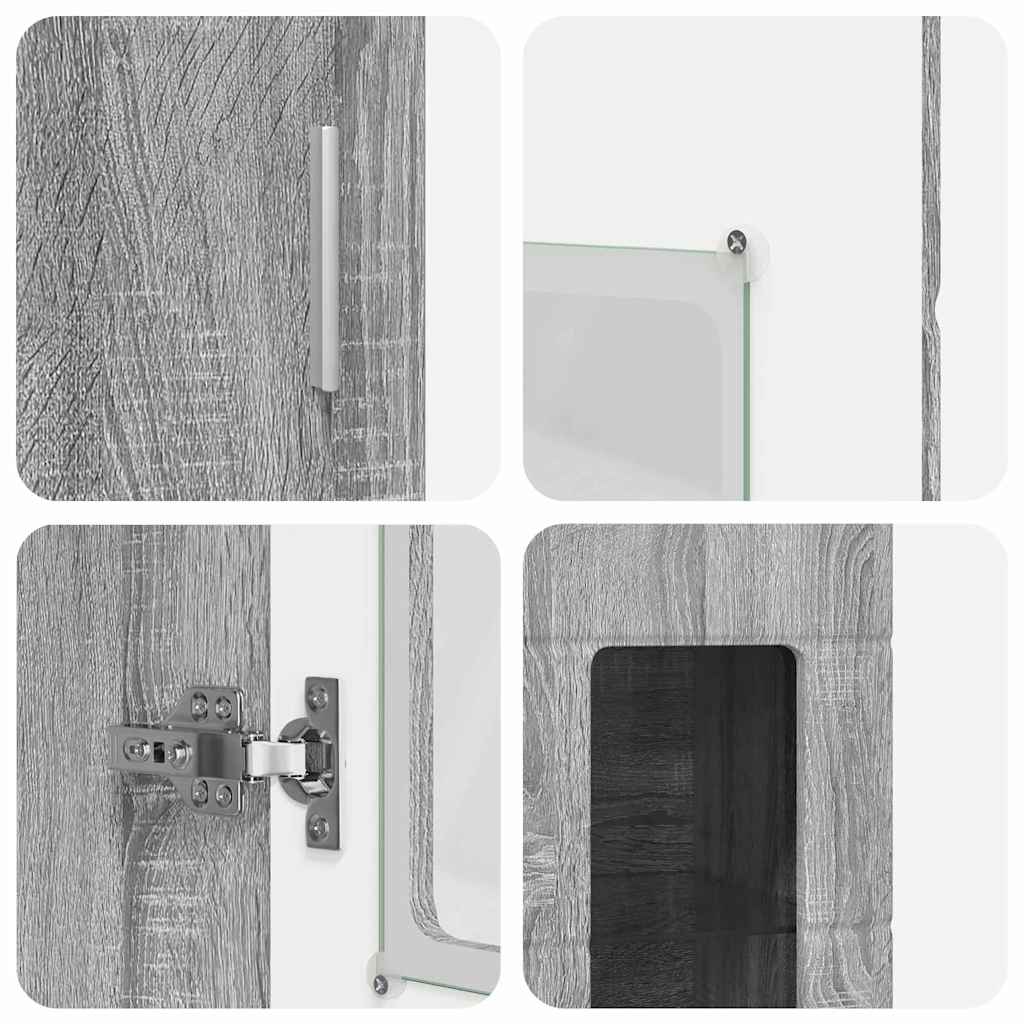 Highboard mit Regal FLORIN Weiß 60 x 35 x 182 cm Holzwerkstoff