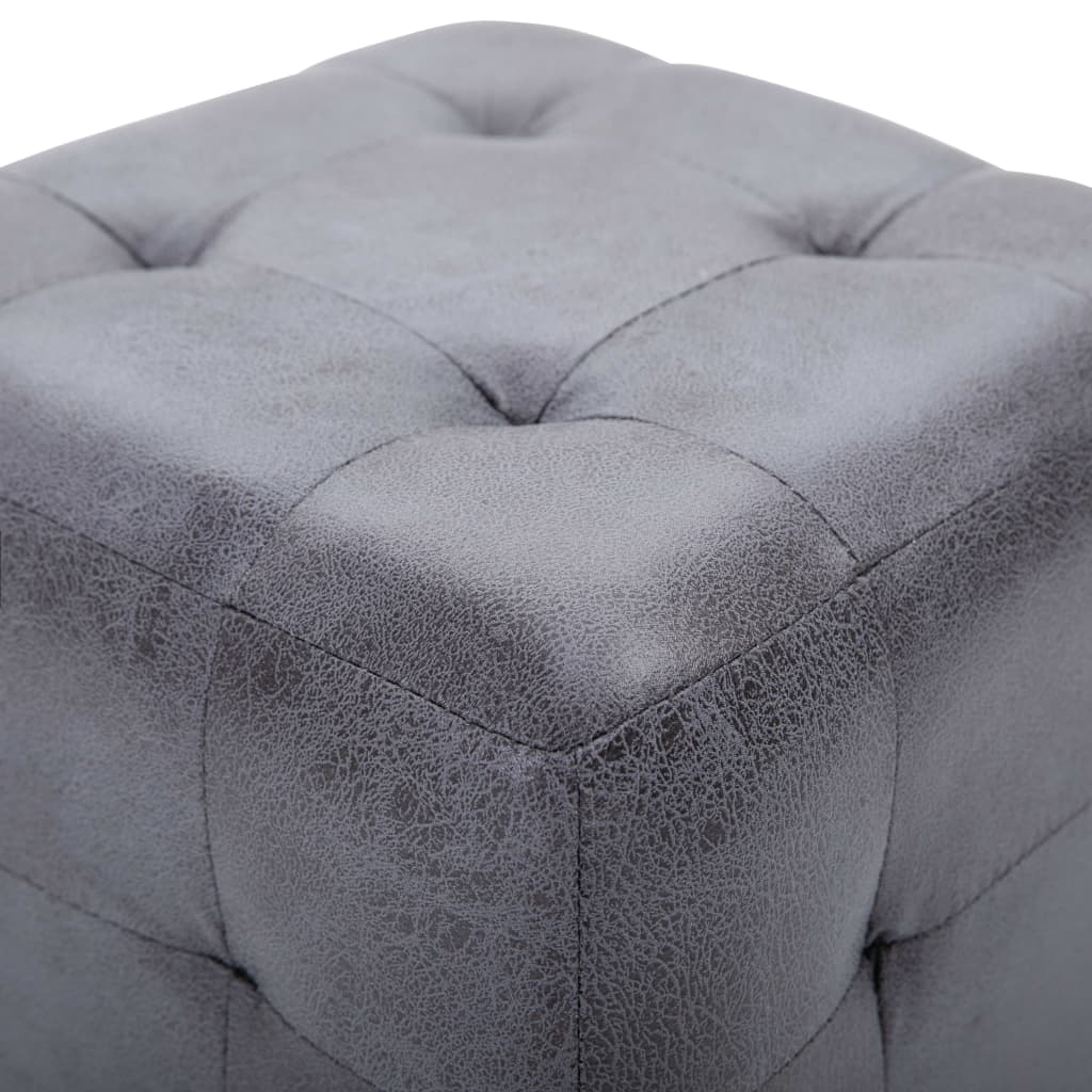 Pouf 2 Stk. Braun 30x30x30 cm Wildleder-Optik
