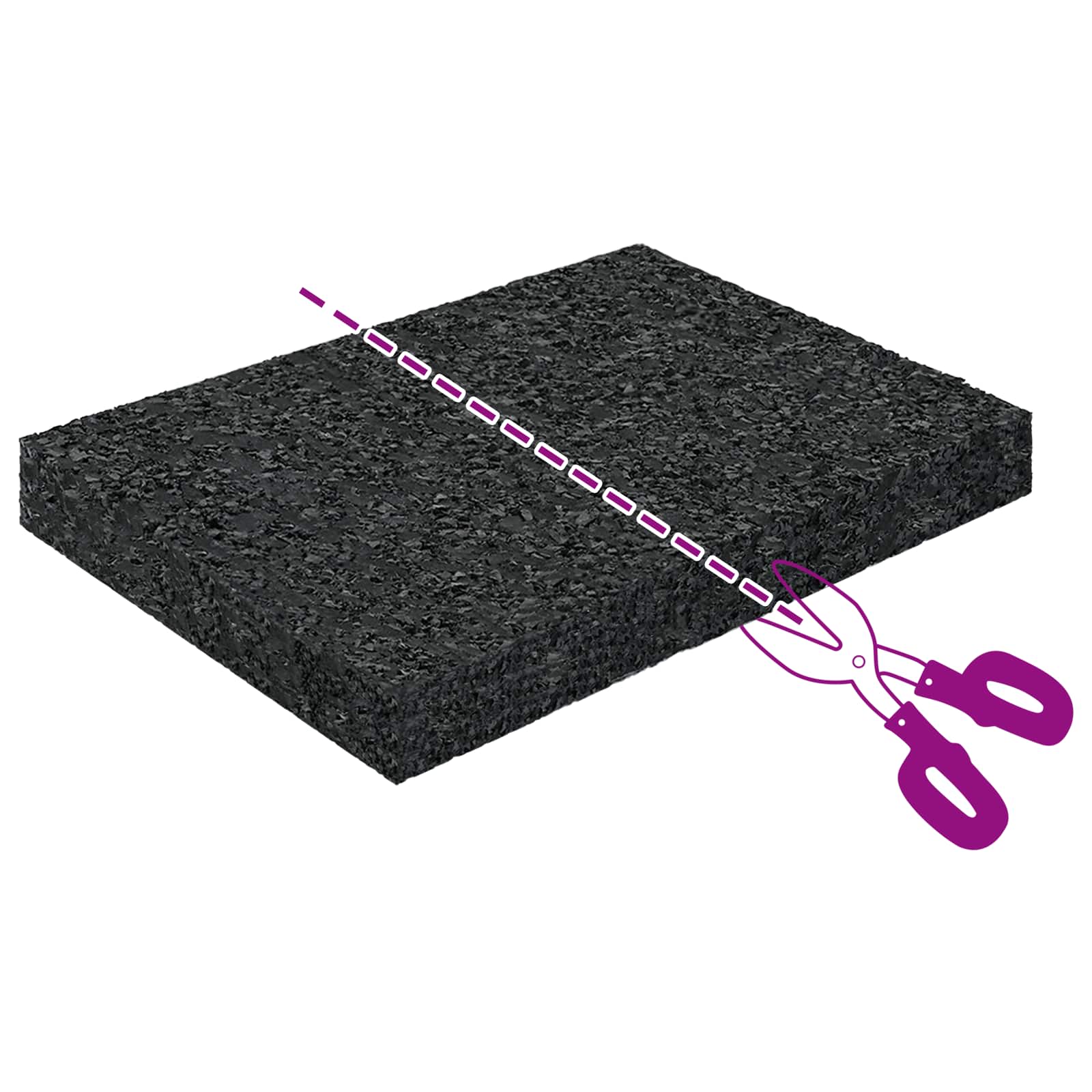 Gummigranulat-Patiopad Schwarz 6 x 9 x 0,3 cm Gummi