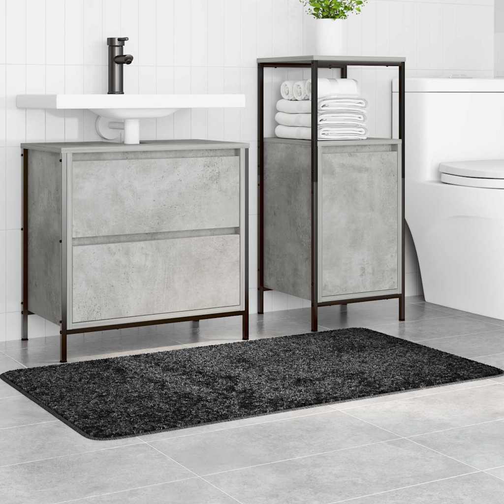 Rutschfeste Badmatte Dunkelgrau 50 x 80 cm PP