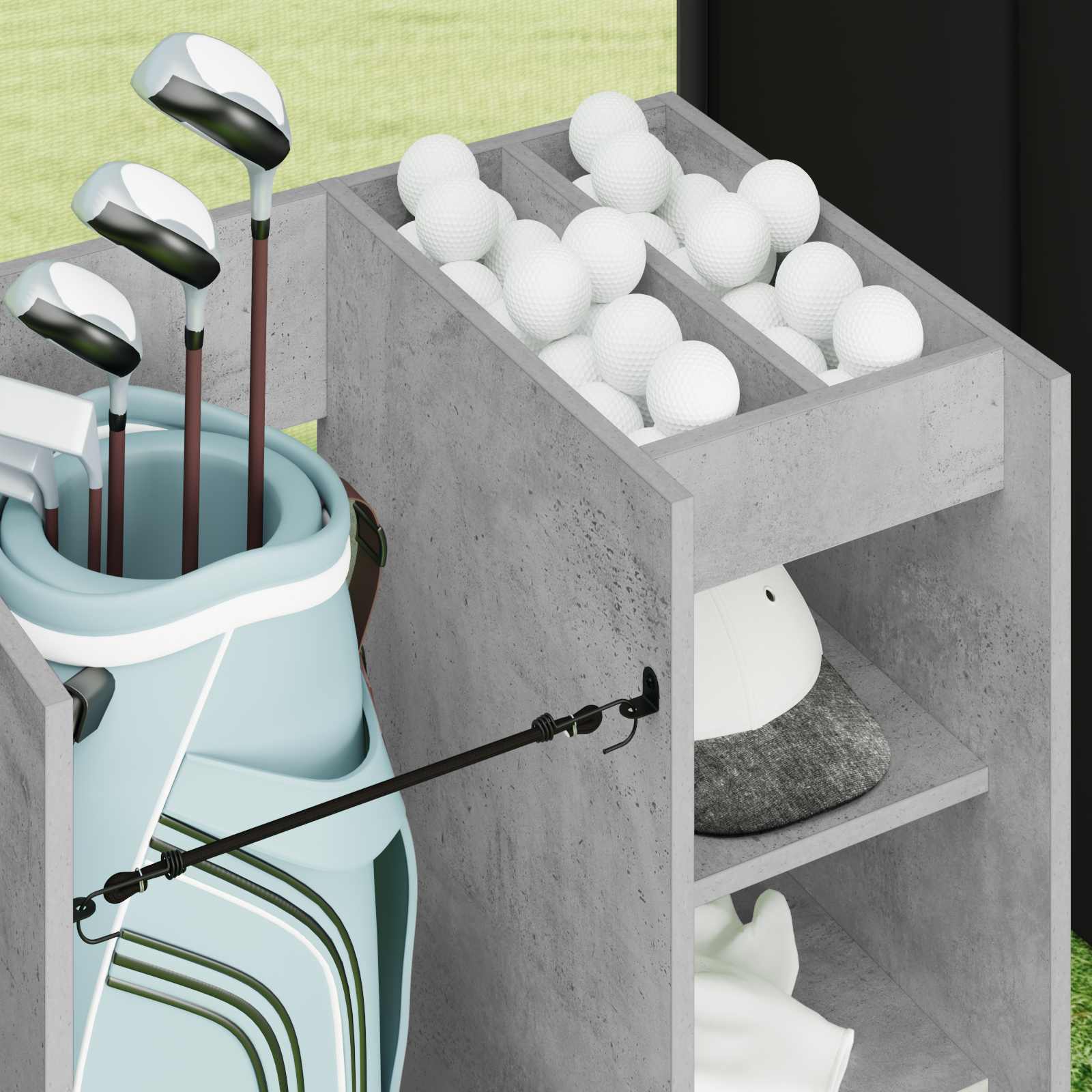 Golf Schrank Mit Rad Uni Weiß 65 x 45 x 98 cm