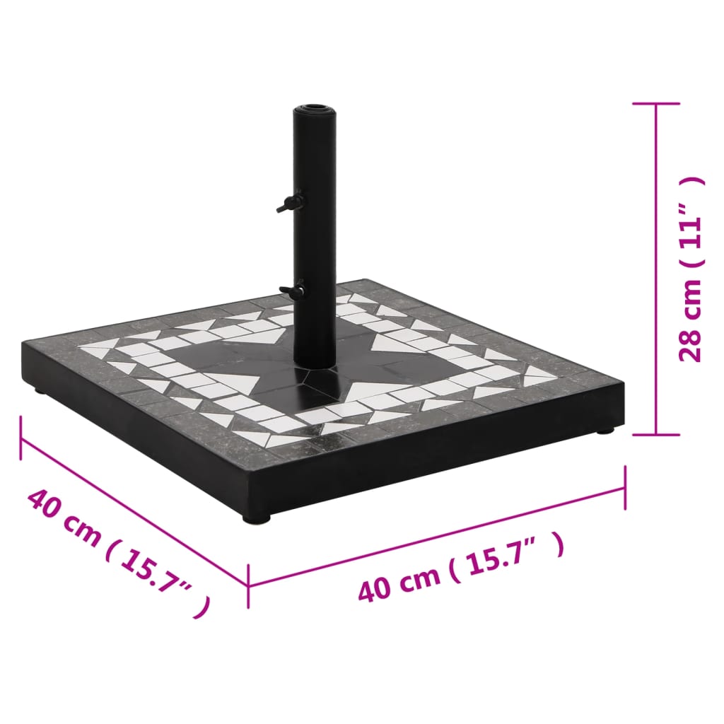 Sonnenschirmständer Terrakotta und Weiß Rund 12 kg