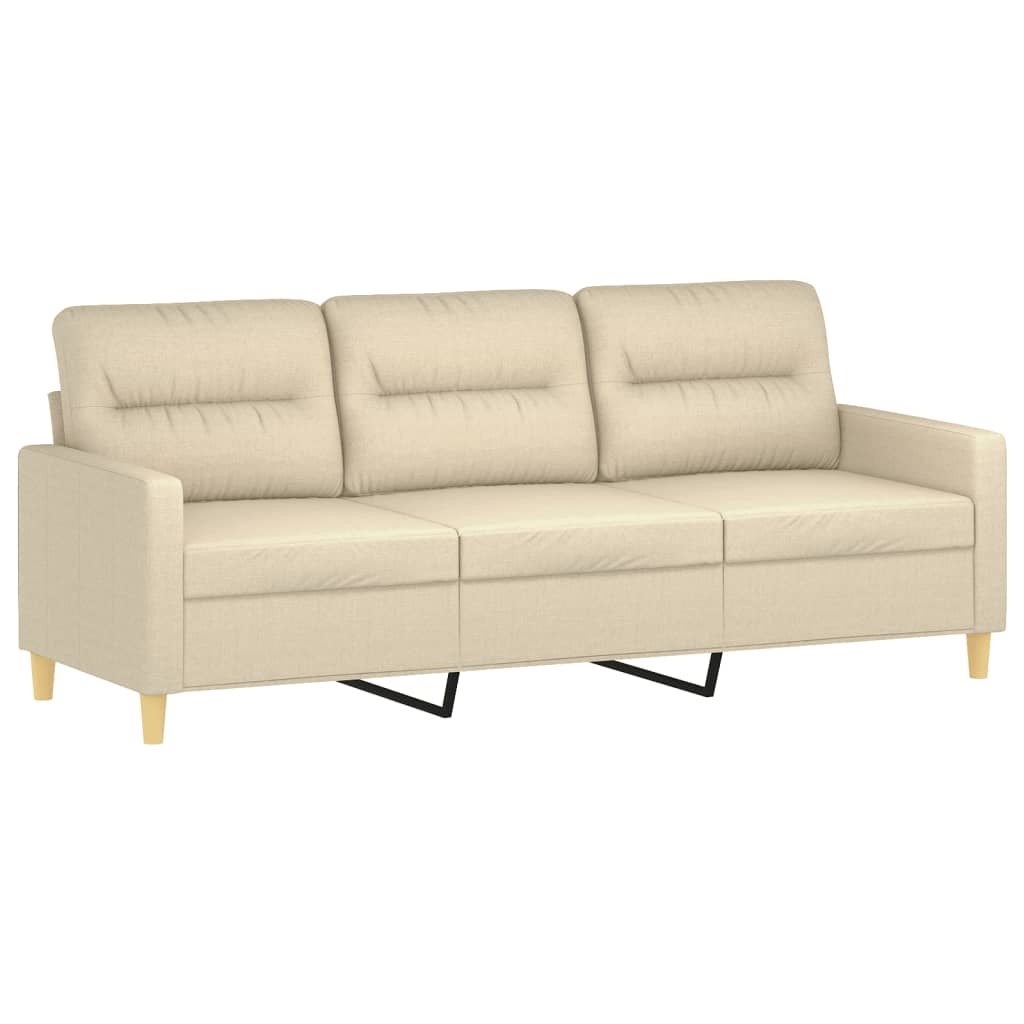 4-tlg. Sofagarnitur mit Kissen Taupe Stoff
