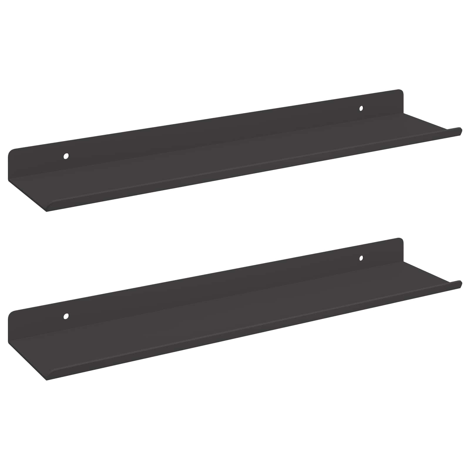 Schwebendes Regal 3 pcs Schwarz 40 x 9 x 2,5 cm Stahl