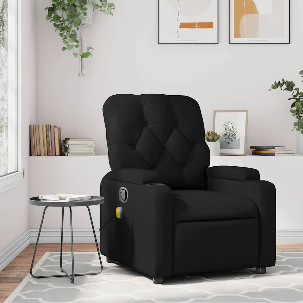Massage-Relaxsessel, Kunstleder, Schwarz