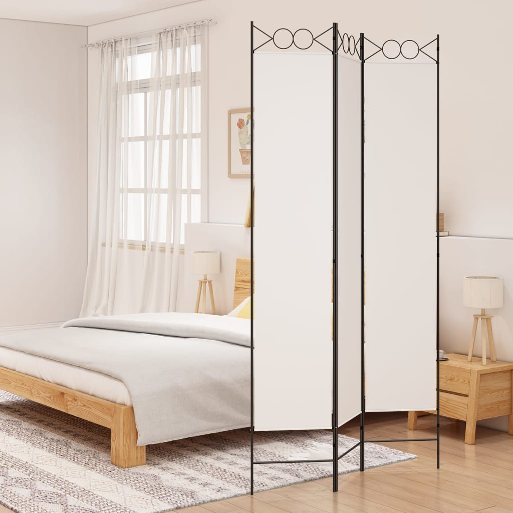 3-teiliger Raumteiler Beige 120 x 200 cm Stoff