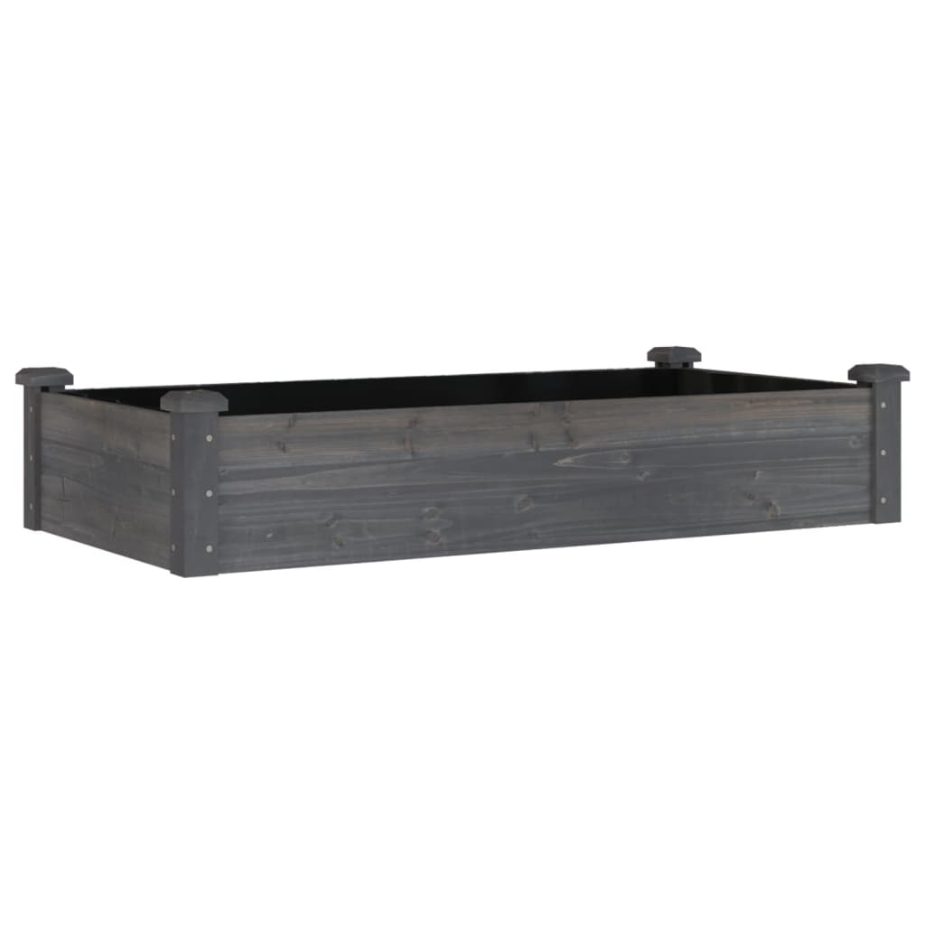 Hochbeet mit Einsatz Grau 120x45x25 cm Massivholz Tanne