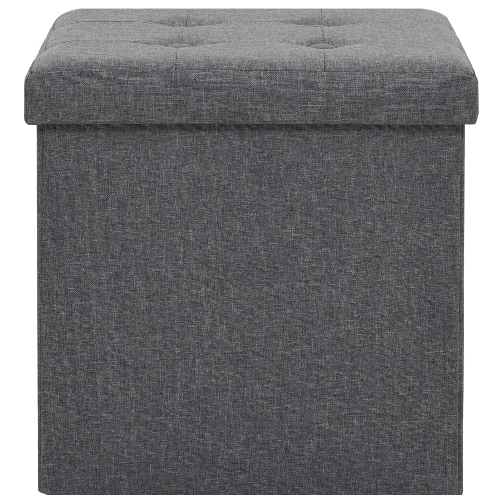 Hocker mit Stauraum Cremeweiß Leinenoptik