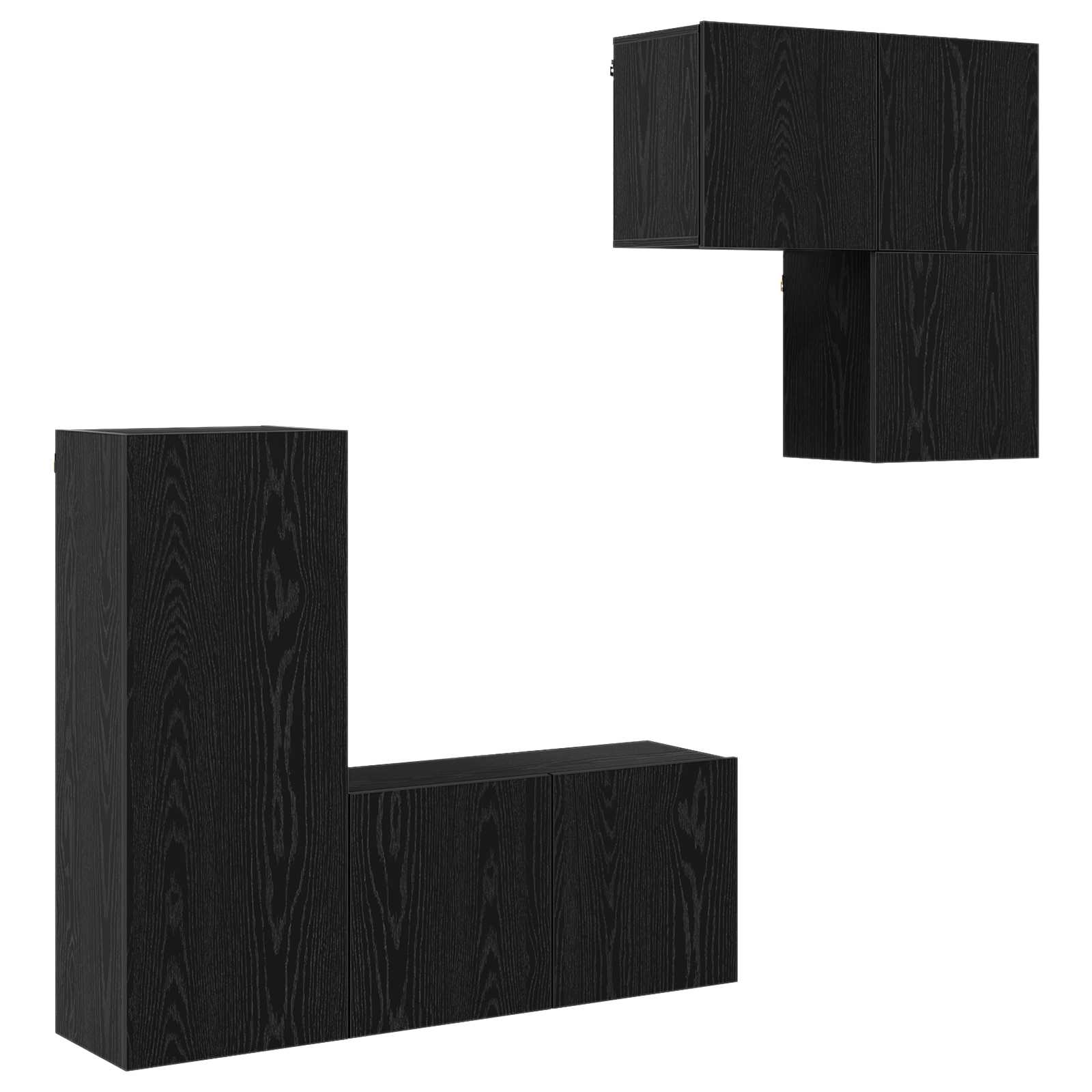 4-tlg. Wohnwand Weiß Holzwerkstoff