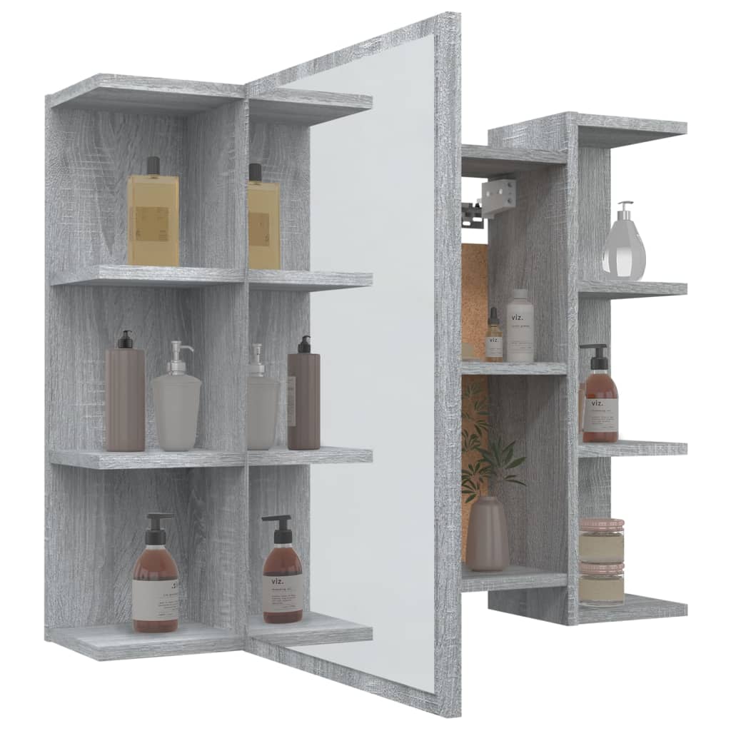 Bad-Spiegelschrank Weiß 80x20,5x64 cm Holzwerkstoff
