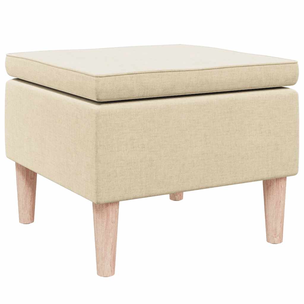 Hocker mit Holzbeinen Schwarz Stoff