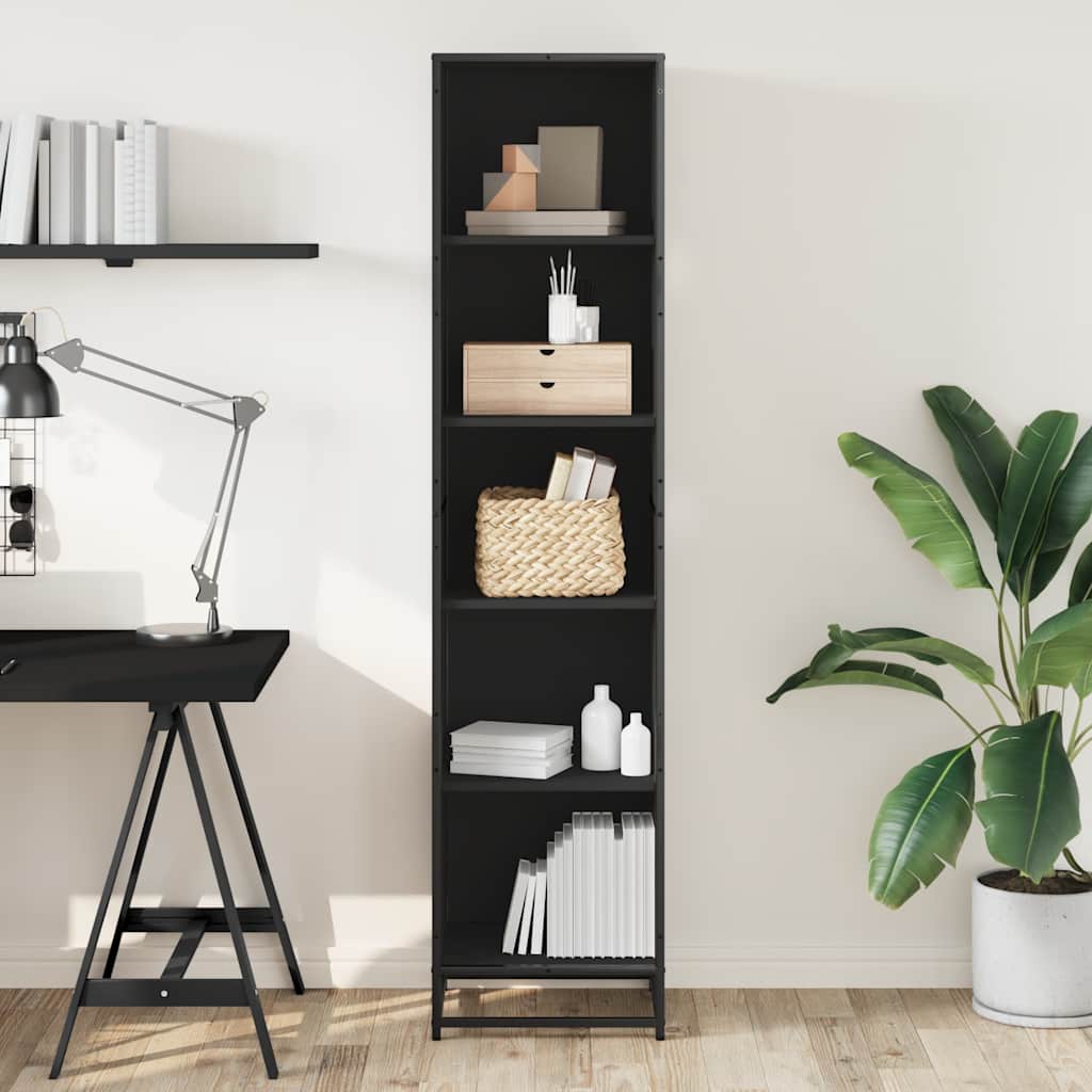 Bücherregal Schwarz 60x35x139 cm Holzwerkstoff