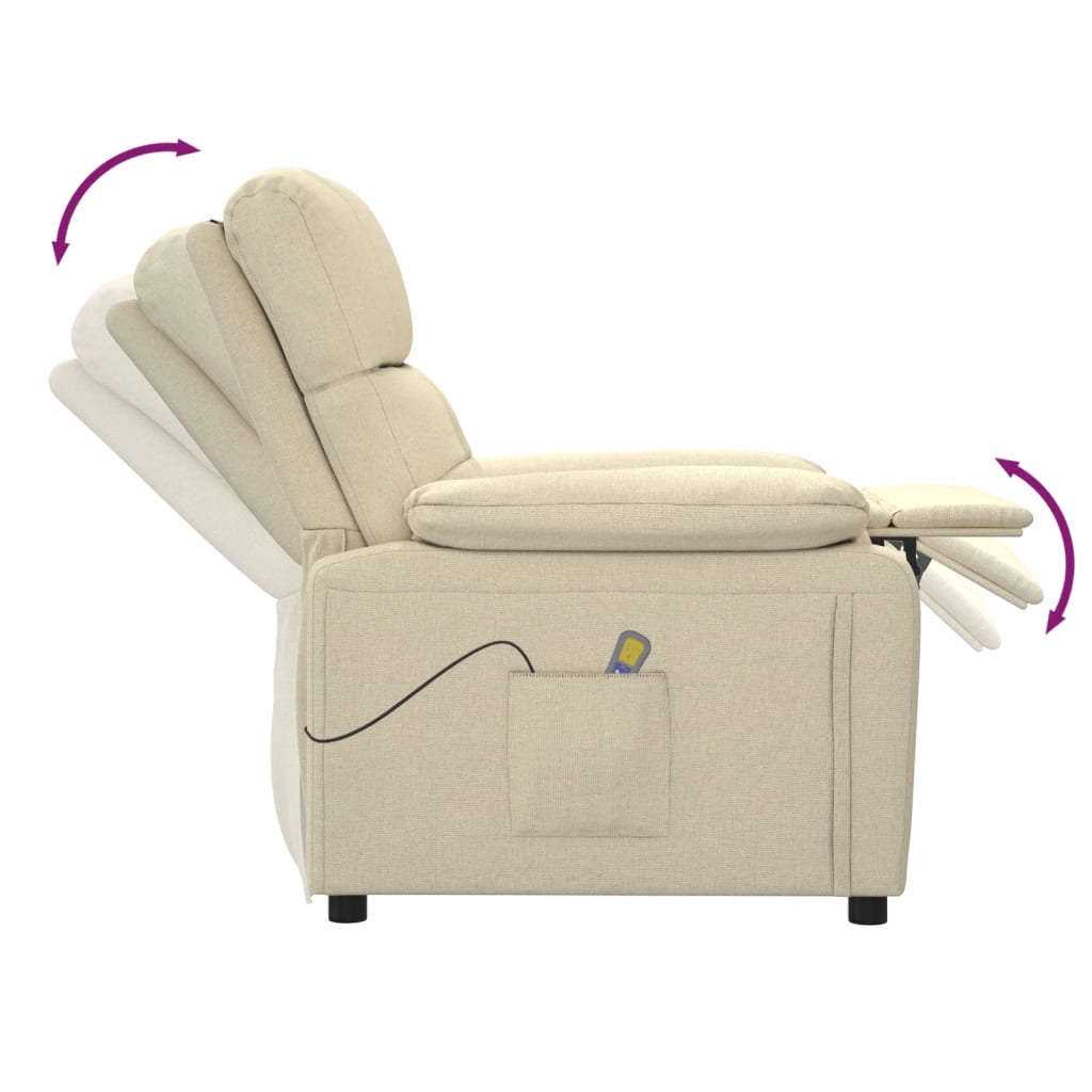 Massagesessel Hellgrau Stoff