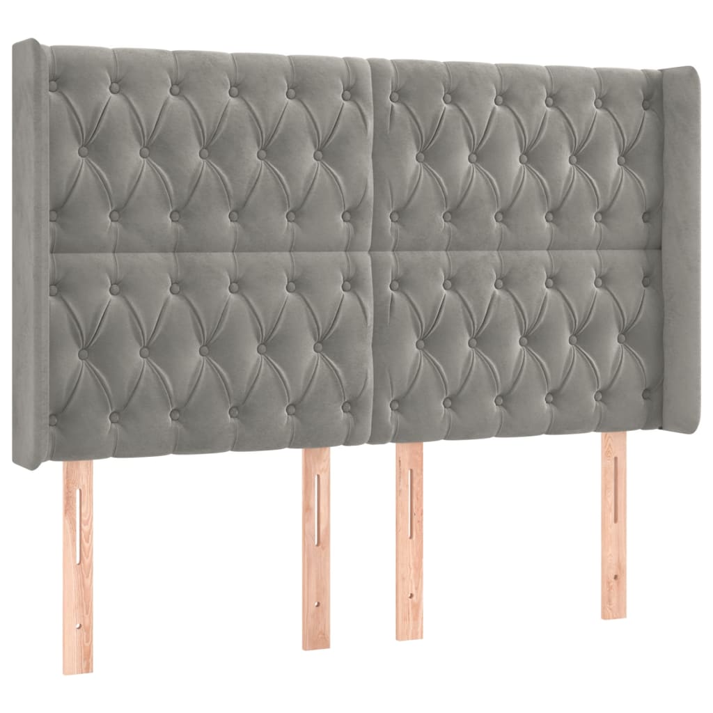 Kopfteil mit Ohren Dunkelblau 93x16x78/88 cm Samt