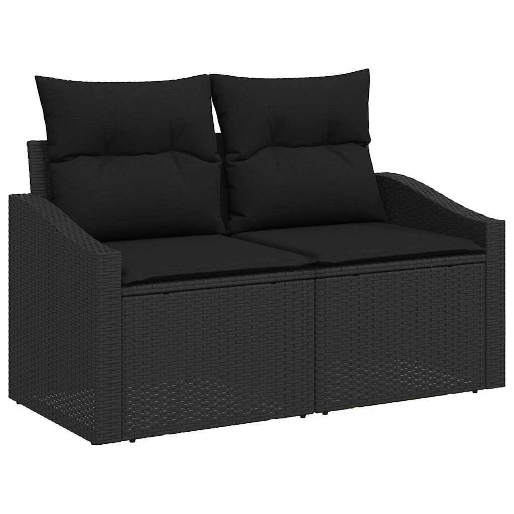 Garten Essgruppe mit Kissen 7 pcs Schwarz und Creme