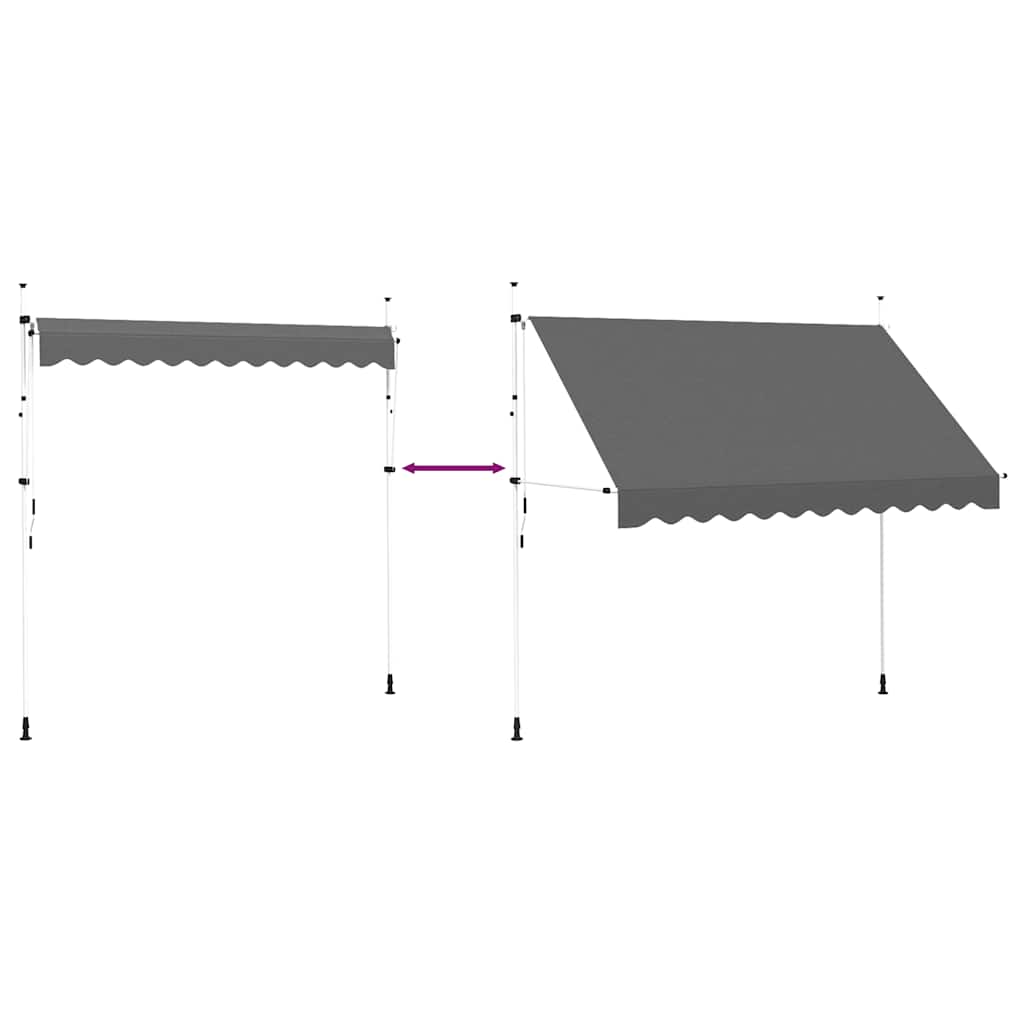 Einziehbare Markise Handbetrieben 150 cm Anthrazit