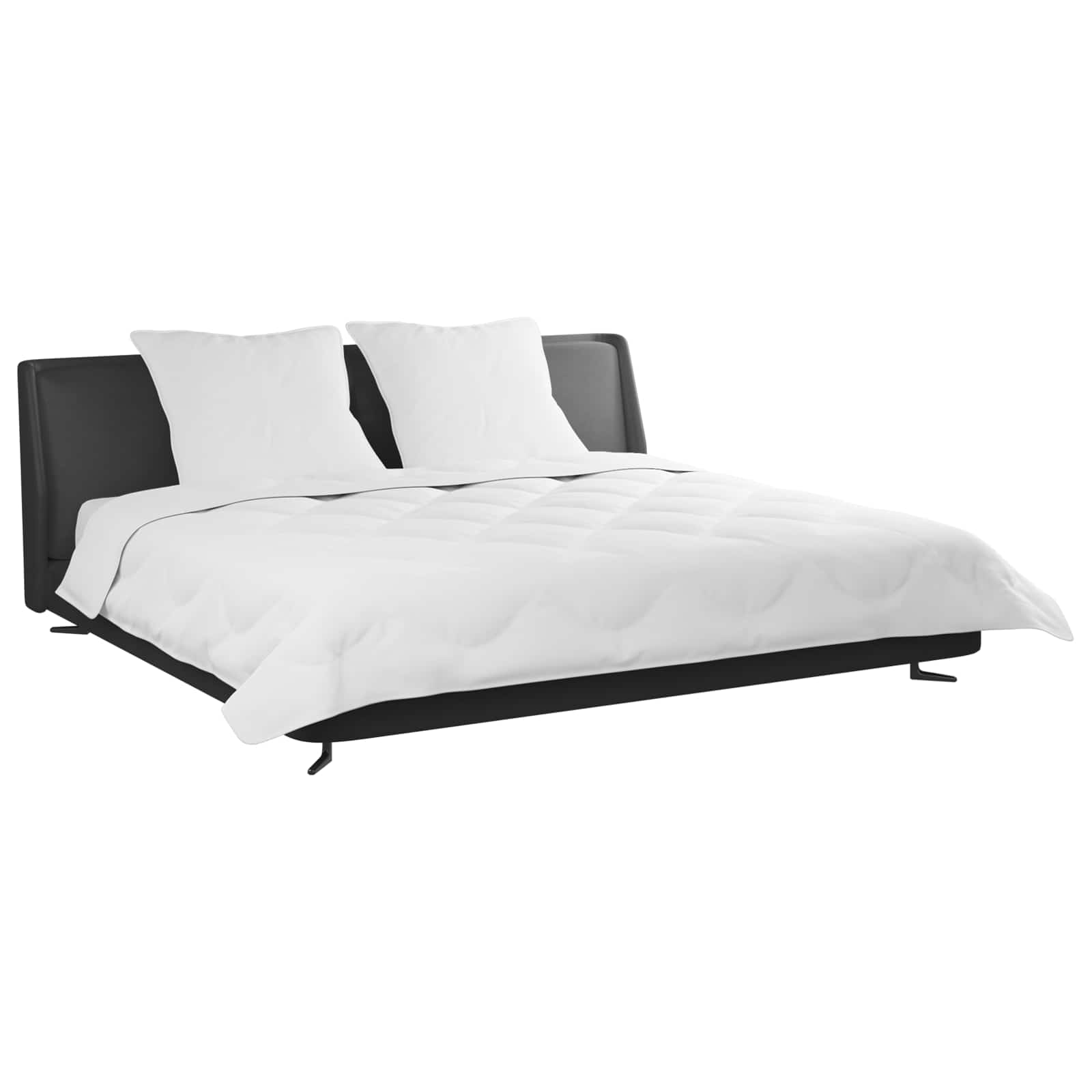 Decke mit Kissen 3 pcs Weiß Mikrofaser und Daunenfedern