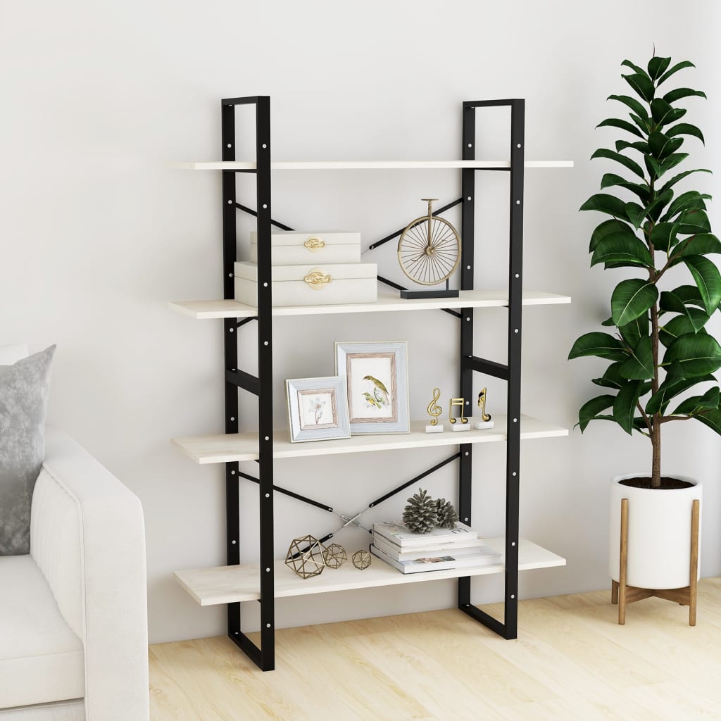 Bücherregal 2 Fächer Weiß 100x30x70 cm Holzwerkstoff