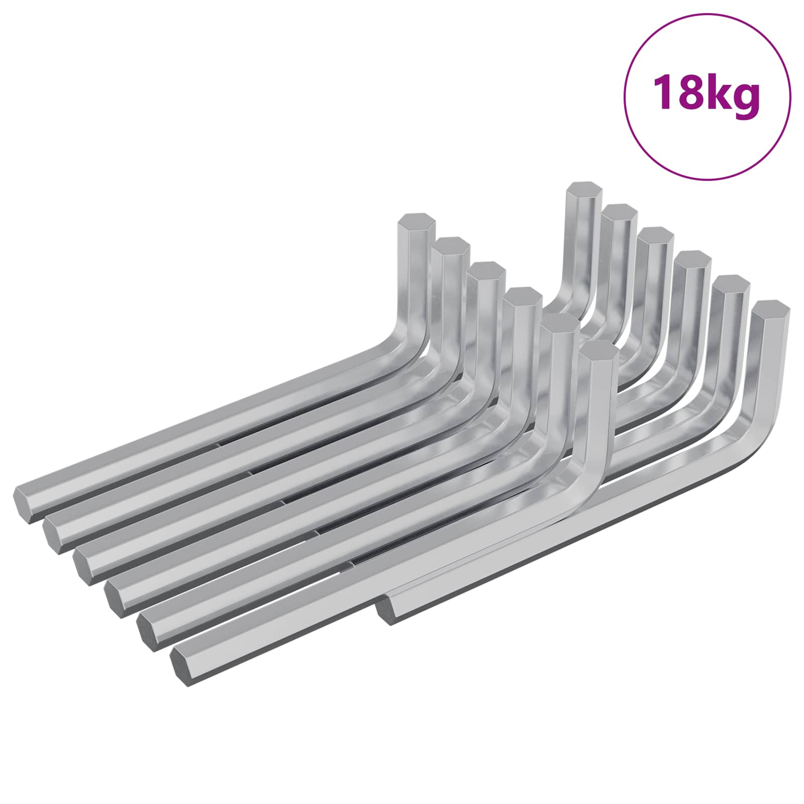 Inbusschlüssel 2 pcs Silber 20 x 52 mm Stahl