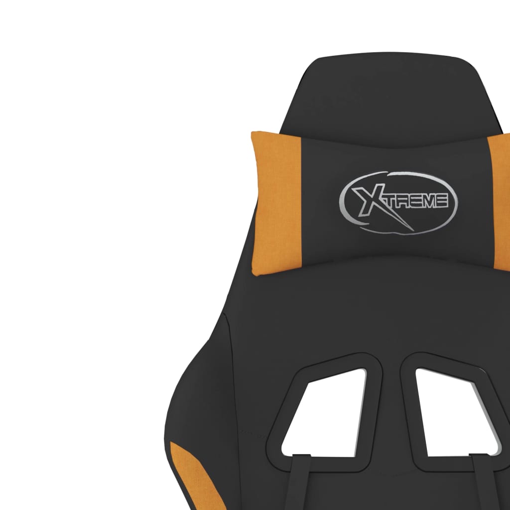 Gaming-Stuhl mit Massagefunktion Schwarz und Creme Stoff