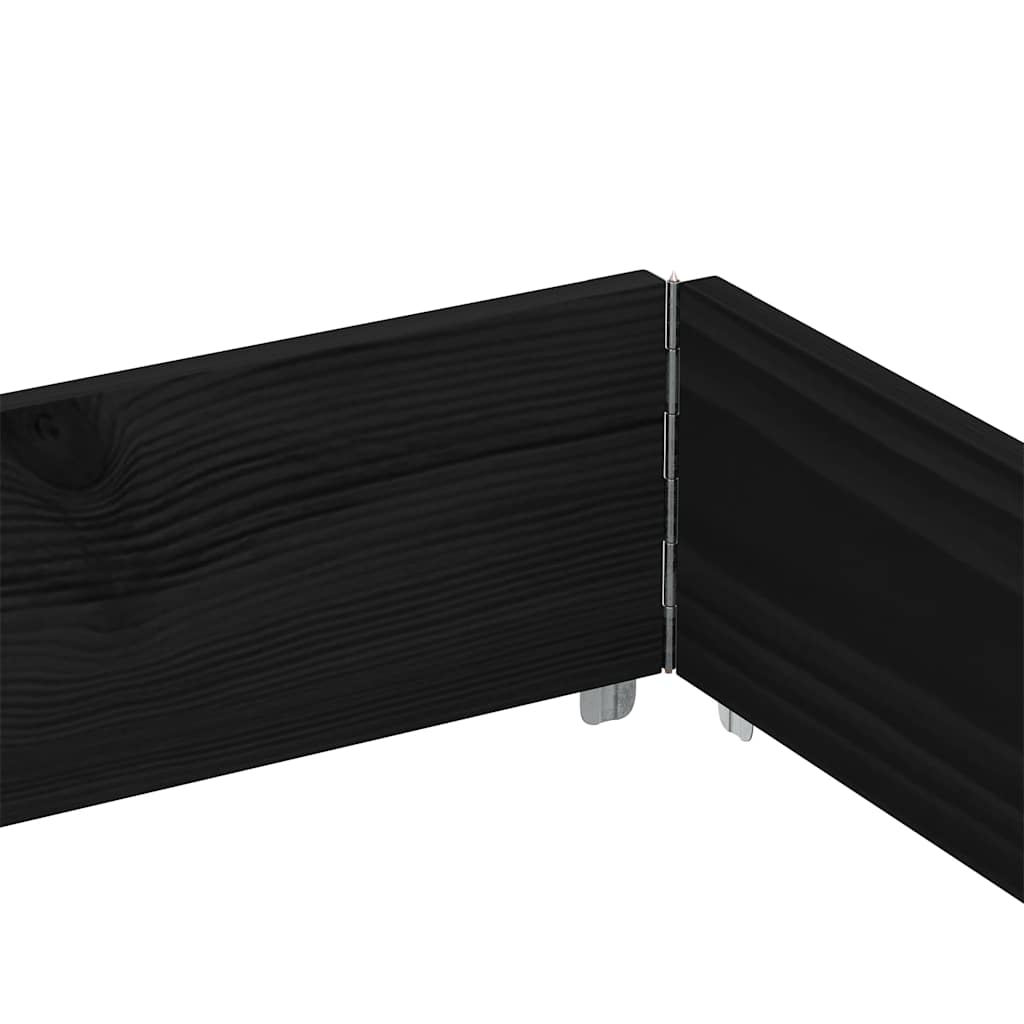 Paletten-Aufsatzrahmen Schwarz 80x60 cm Massivholz Kiefer