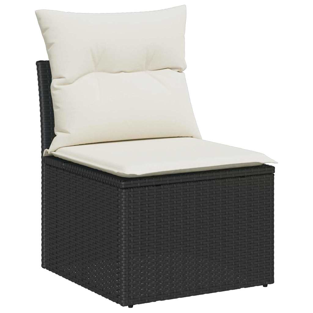Garten Essgruppe mit Kissen 7 pcs Schwarz und Beige