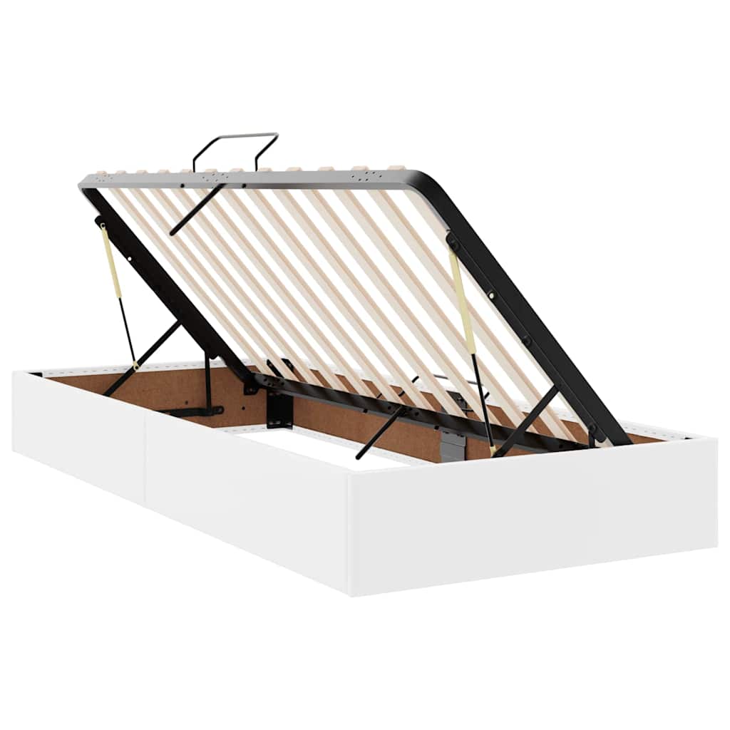 Bett mit Stauraum und LED Schwarz 180 x 200 cm Kunstleder