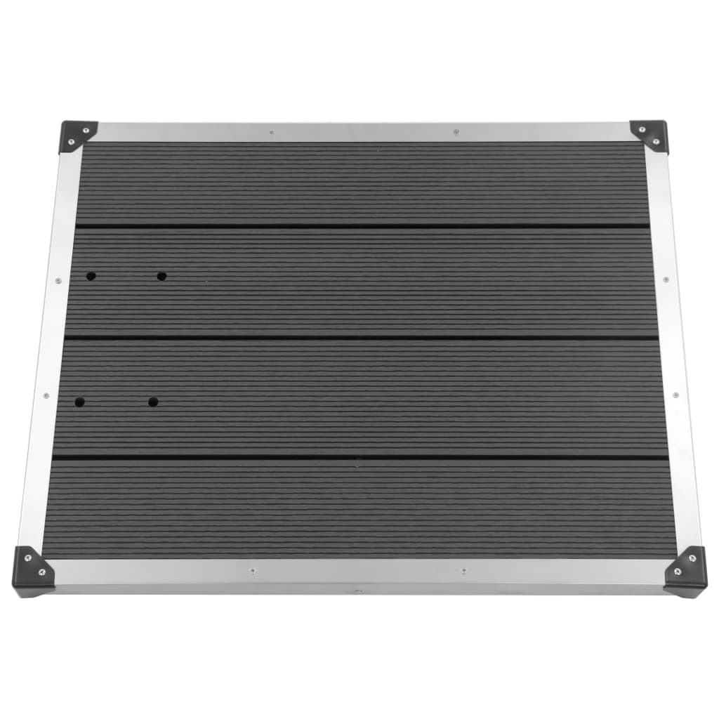 Garten-Duschwanne WPC Edelstahl 110 x 62 cm Braun
