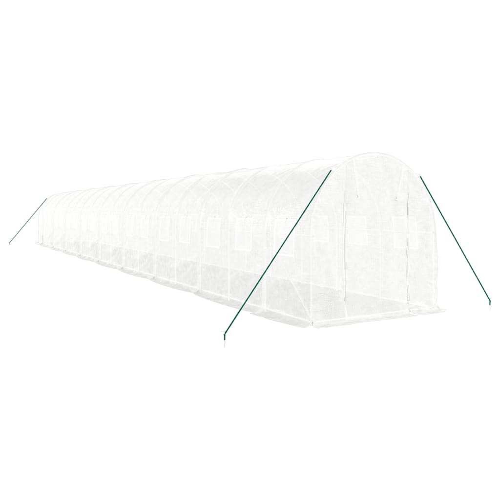 Gewächshaus mit Stahlrahmen Weiß 8 m² 4x2x2 m