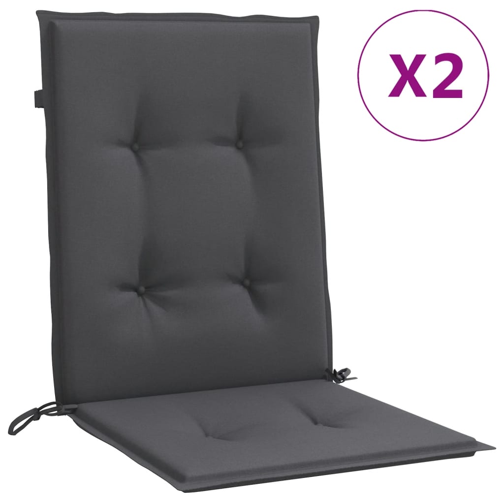 Niedriglehner-Auflagen 2 Stk Melange Anthrazit 100x50x7cm Stoff