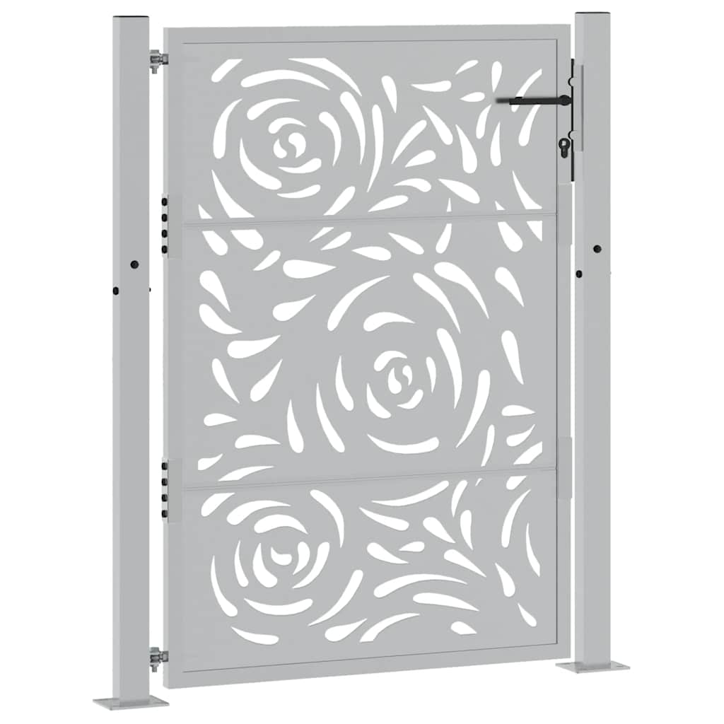 Gartentor Schwarz 100x100 cm Stahl Lichtdesign