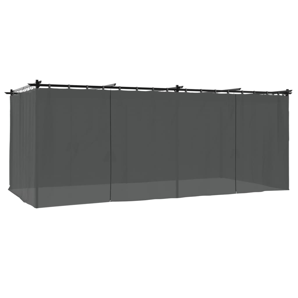 Pavillon mit Vorhängen Creme 3x3 m Stahl