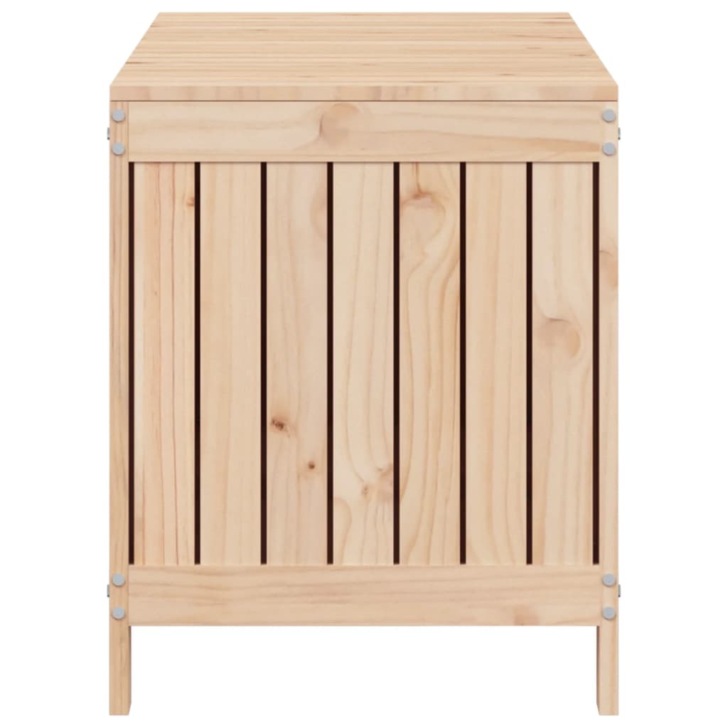 Gartentruhe Grau 76x42,5x54 cm Massivholz Kiefer