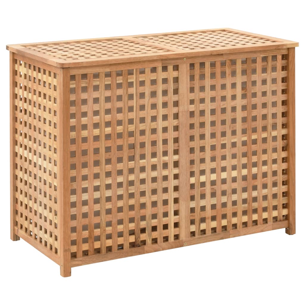 Wäschekorb 39x39x65 cm Massivholz Walnussholz