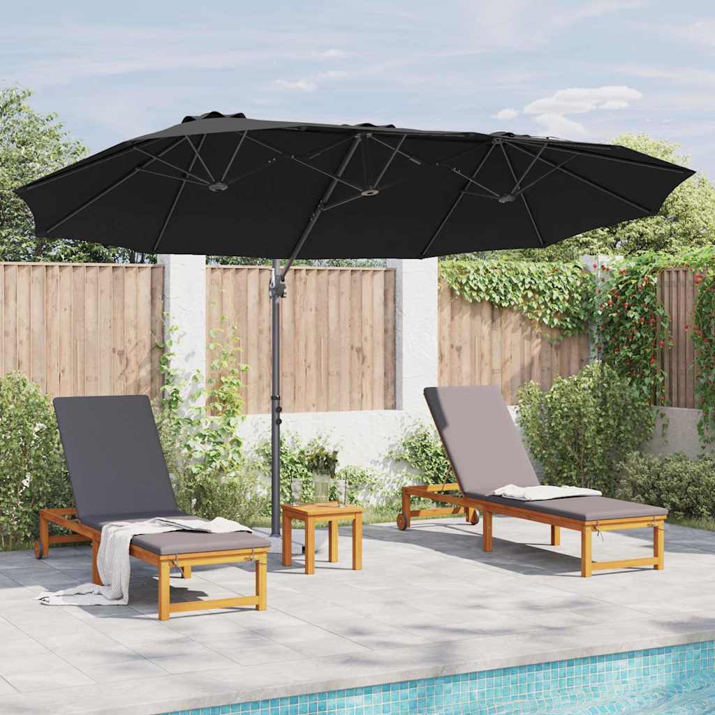 Sonnenschirm Sand 372 x 198 x 243 cm Polyester und Aluminium