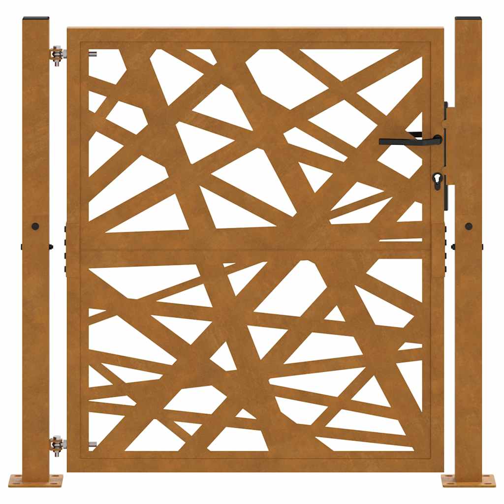 Gartentor Schwarz 100x100 cm Stahl Lichtdesign